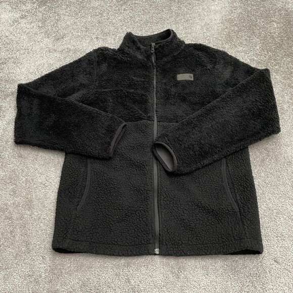 The North Face Fleece Jacket Boys XL Black Full Zip Pockets Outdoor Hiking Schoo